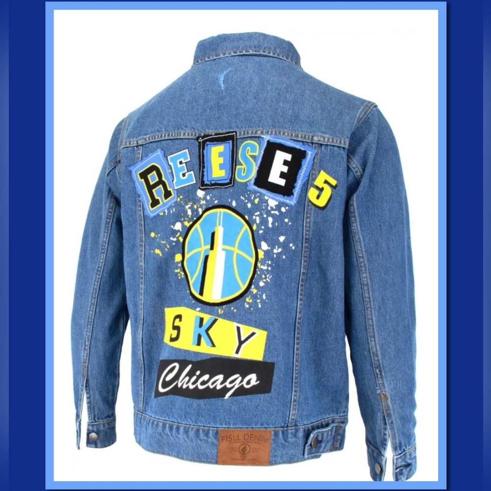 WNBA CHICAGO SKY ANGEL REESE #5 DENIM JACKET.